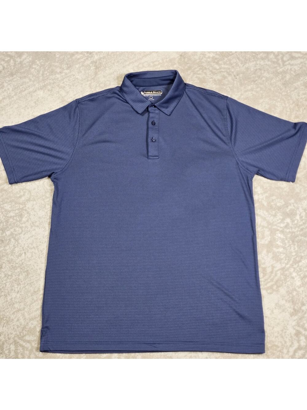 Pebble Beach Dry Luxe Performance Men's Size LARGE Short Sleeve Golf Polo Shirt